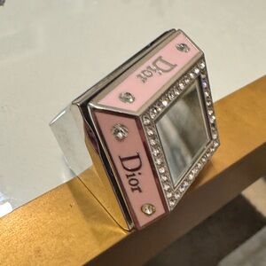 Dior Pink and Silver Crystal-Embellished Mirror